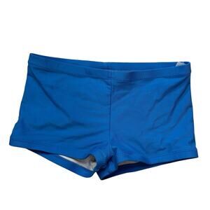 PRIMARY Swim Shortie in Blue Size 6-7 Kids Bikini Bottom Boyshort